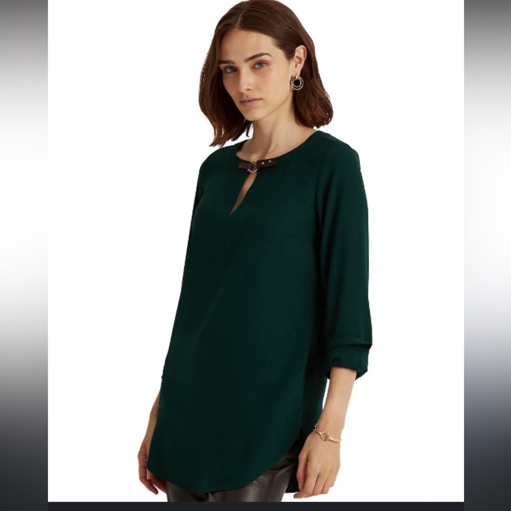 Ralph Lauren Black Tag Women's Dark Green Tunic with Buckle Detail $125